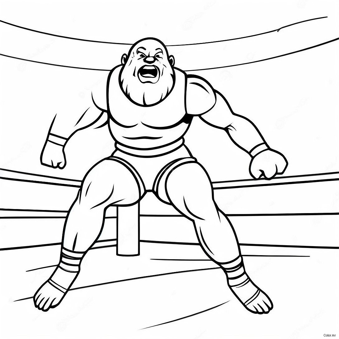 3d Wrestler Jumping On Opponent Coloring Page 9037 7385