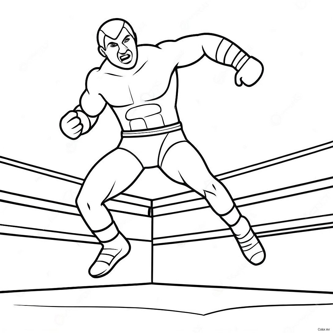 3d Wrestler Jumping On Opponent Coloring Page 9037 7386
