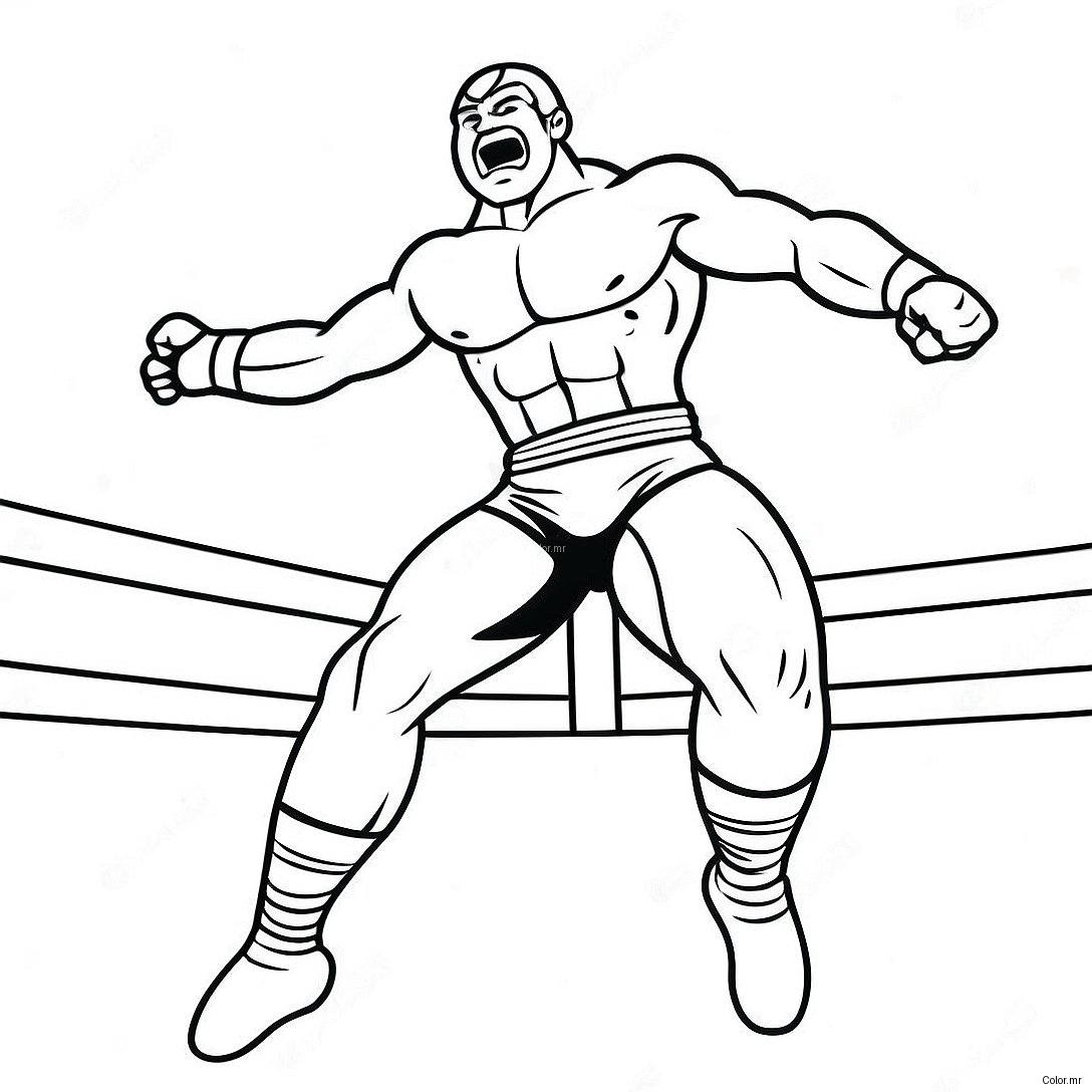 3d Wrestler Jumping On Opponent Coloring Page 9037 7387