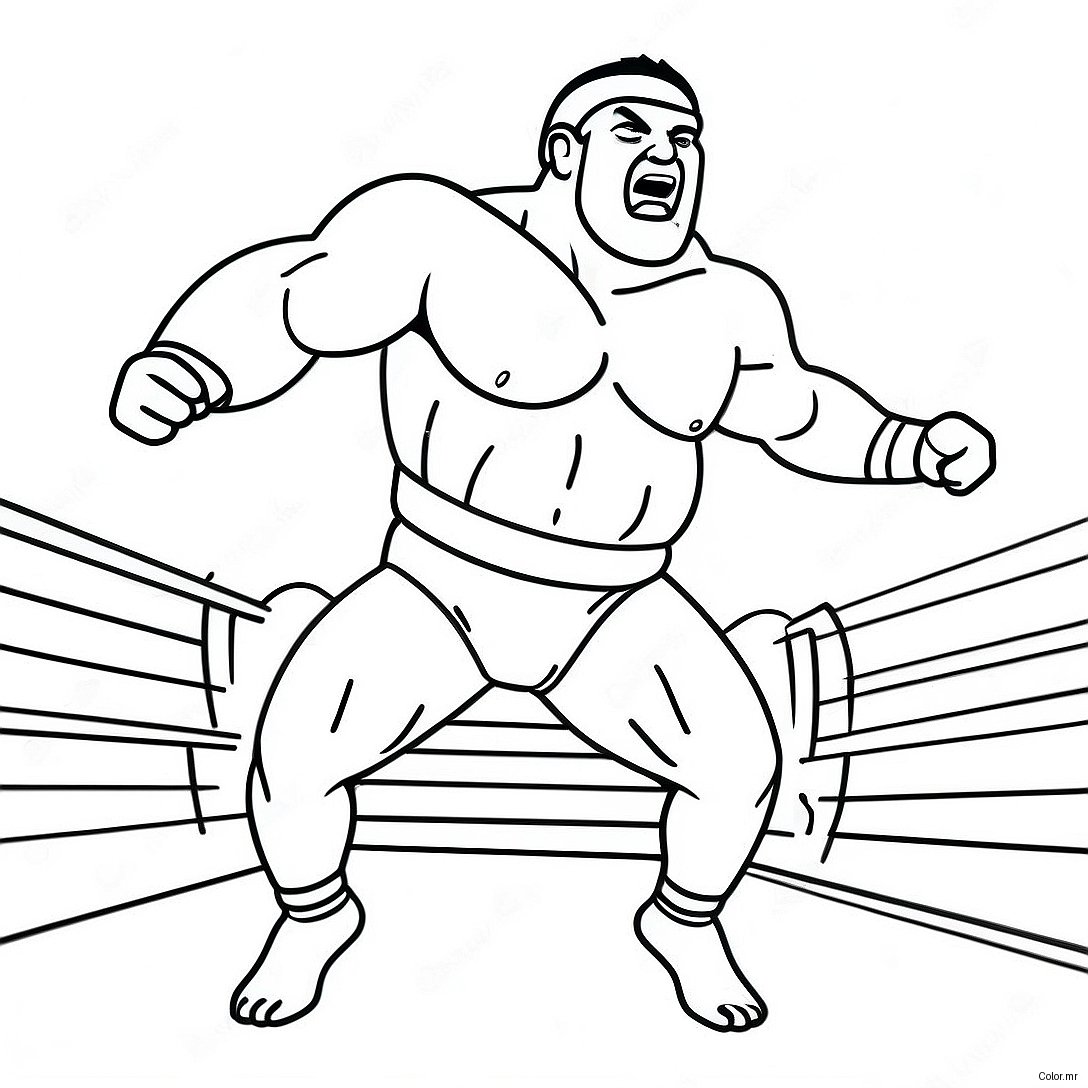 3d Wrestler Jumping On Opponent Coloring Page 9037 7388