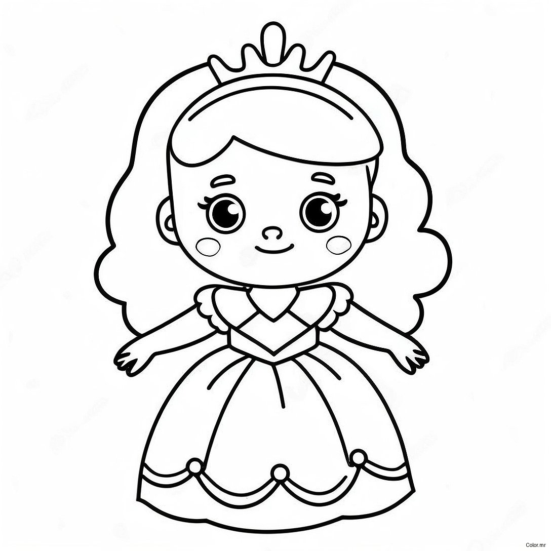 Adorable Baby Princess In A Gown Coloring Page 15300 12819
