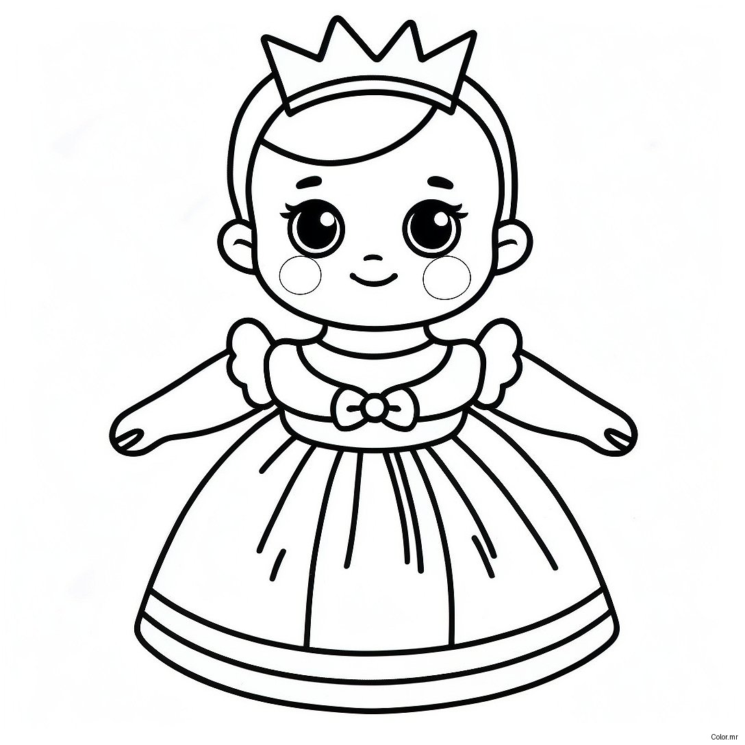 Adorable Baby Princess In A Gown Coloring Page 15300 12963
