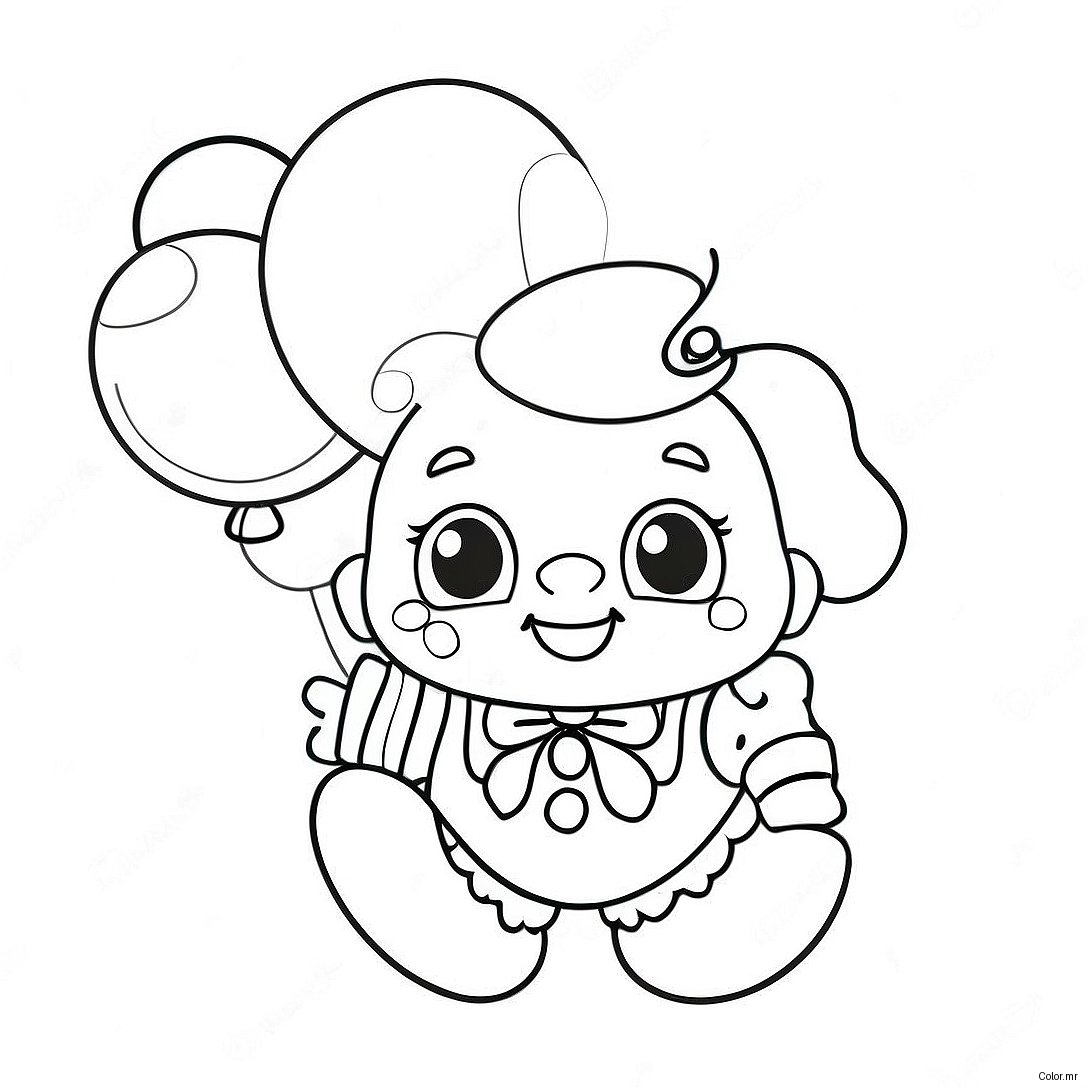 Adorable Precious Moments Clown With Balloon Coloring Page 60427 50127