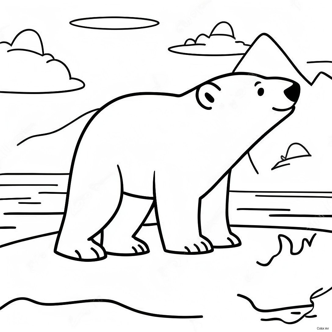 Adventurous Polar Bear Exploring The Arctic Coloring Page 39108 32480