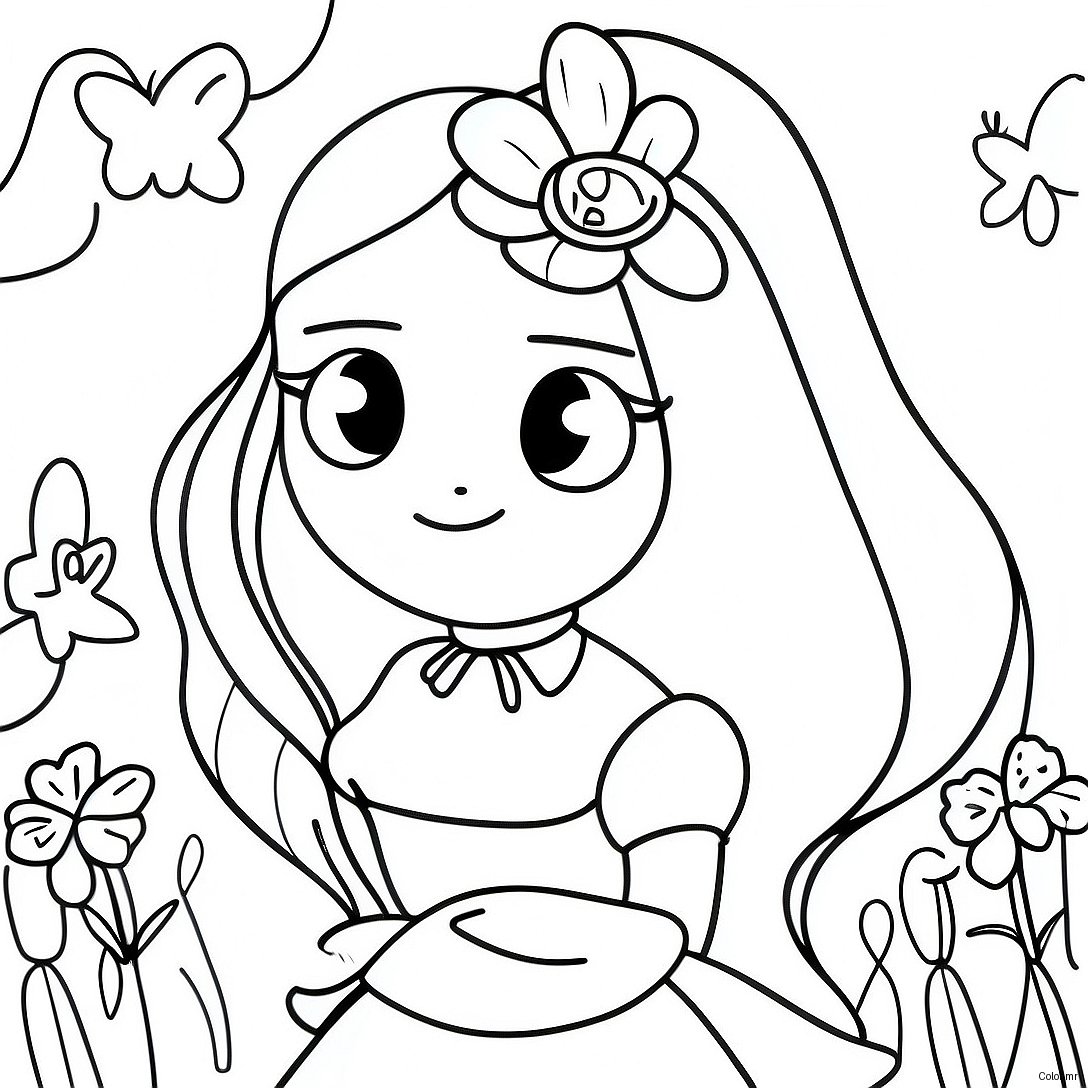 Alice In Wonderland Flowers Coloring Page 44792 37229
