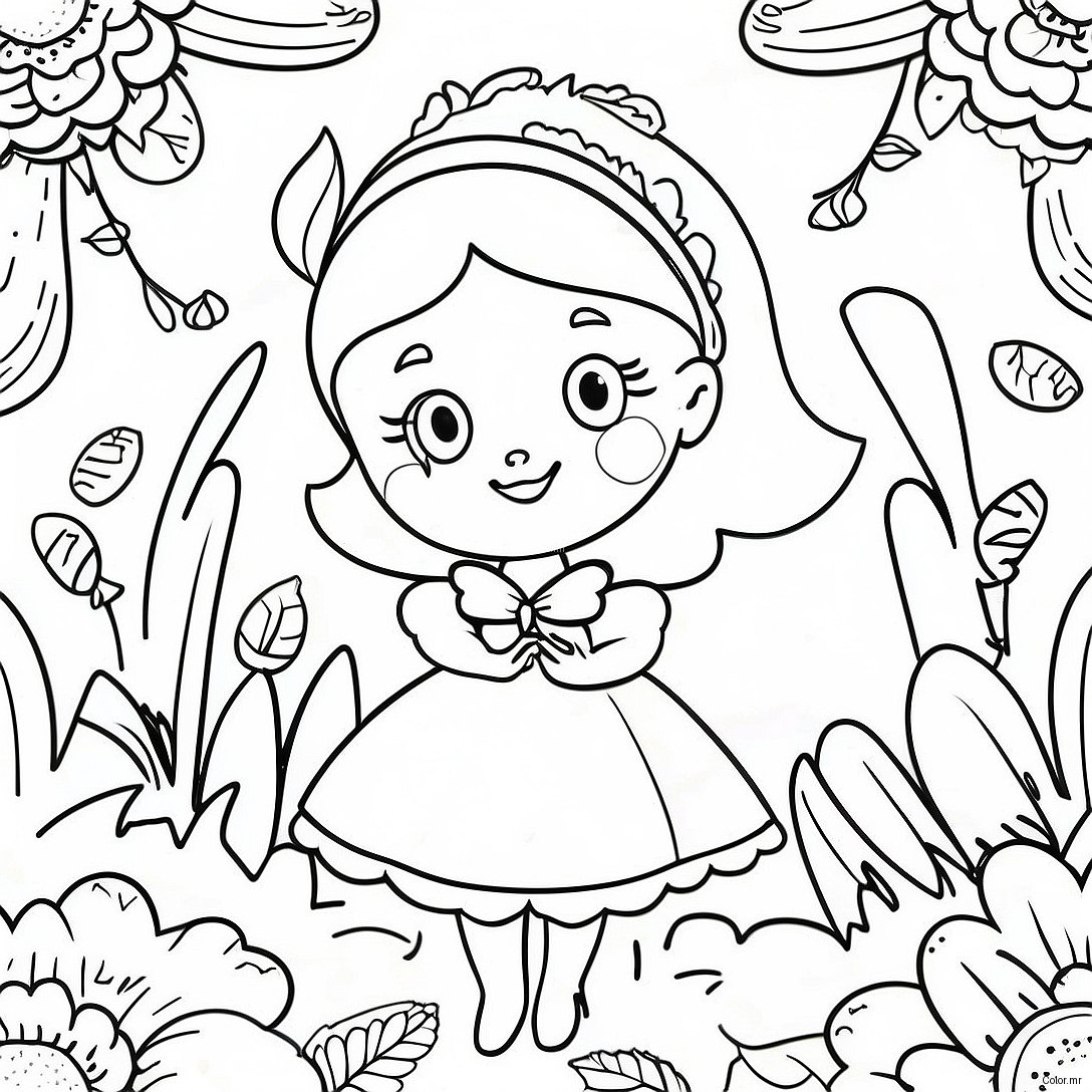 Alice In Wonderland Flowers Coloring Page 44792 37230