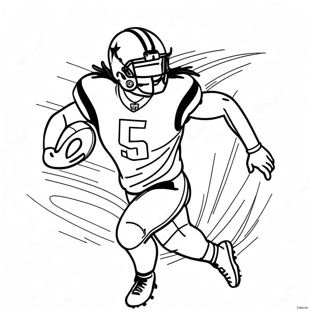 Alvin Kamara Running With Football Coloring Page 71364 58975
