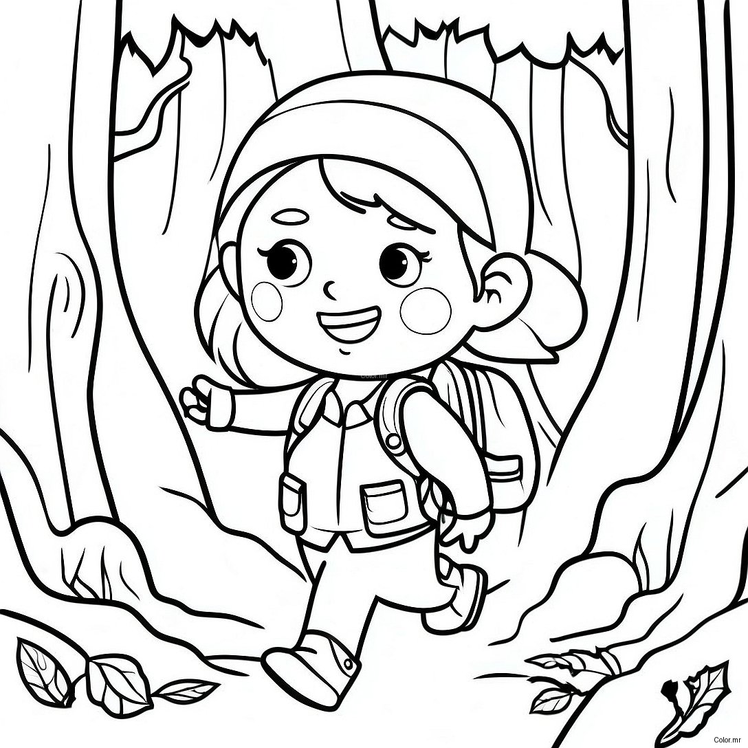 Amanda The Adventurer Exploring A Forest Coloring Page 10958 8982