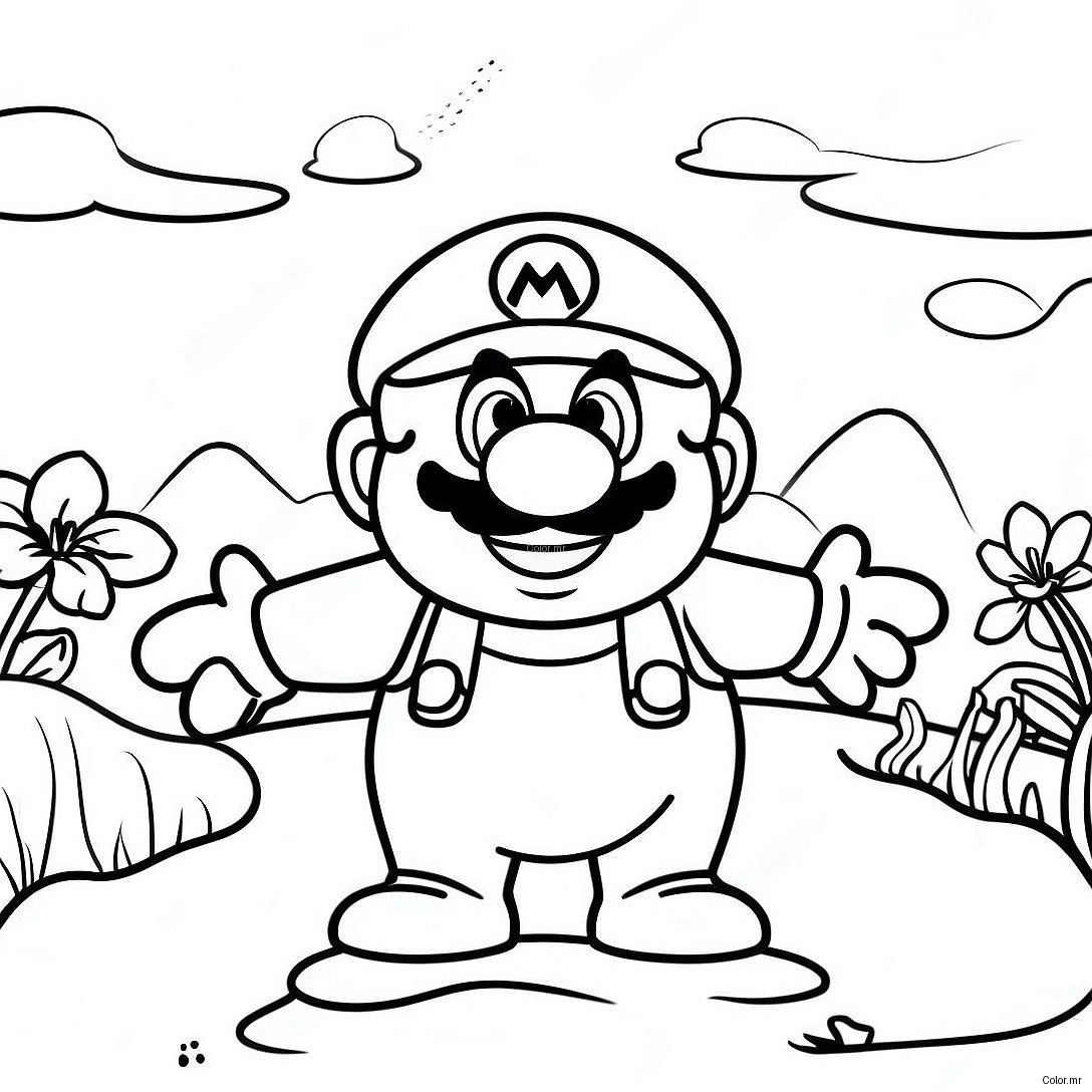 Among Us Mario Adventure Scene Coloring Page 30639 27505