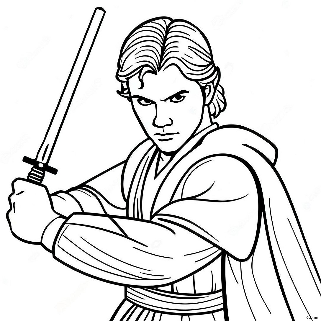Anakin Skywalker Lightsaber Duel Coloring Page 28767 26030