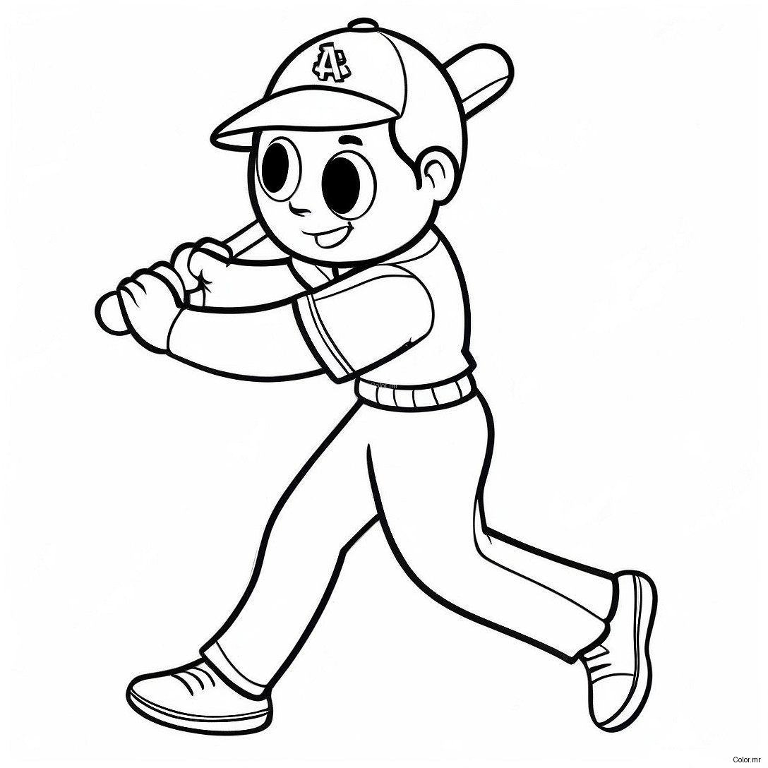 Angels Baseball Player Swinging Bat Coloring Page 37206 30978
