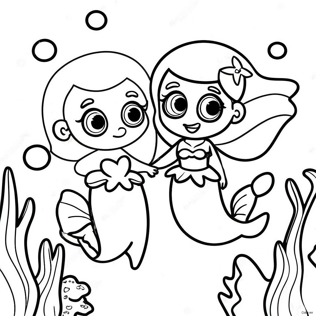 Ariel Sisters Underwater Adventure Coloring Page 23314 21392