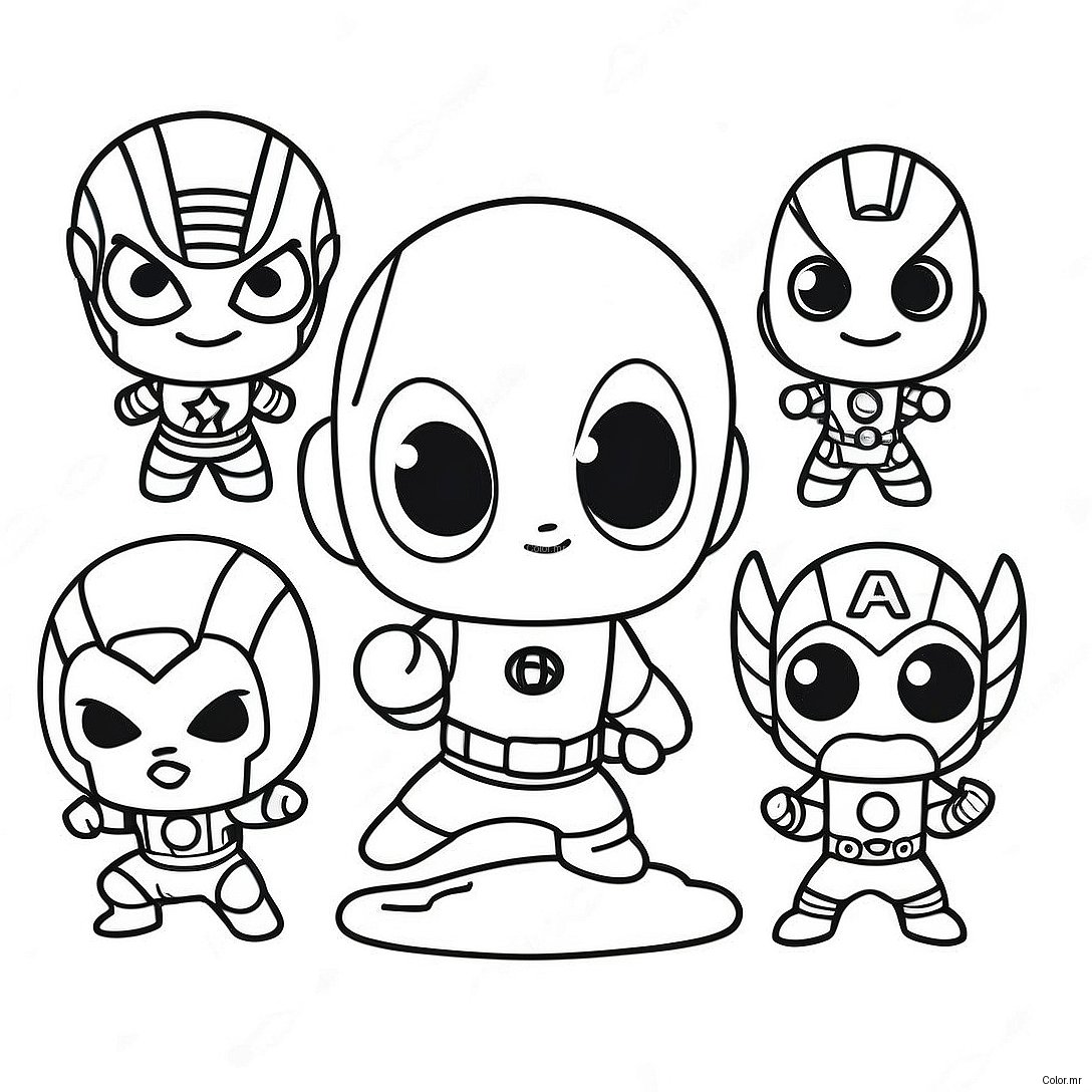 Baby Marvel Cute Chibi Avengers Coloring Page 37185 30963