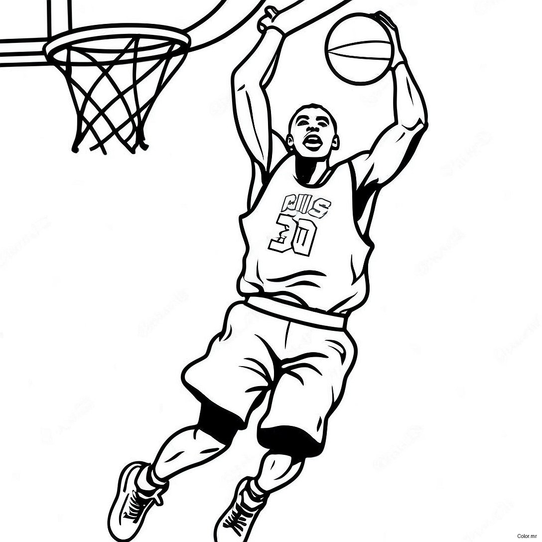 Basketball Player Dunking Coloring Page 33031 17300
