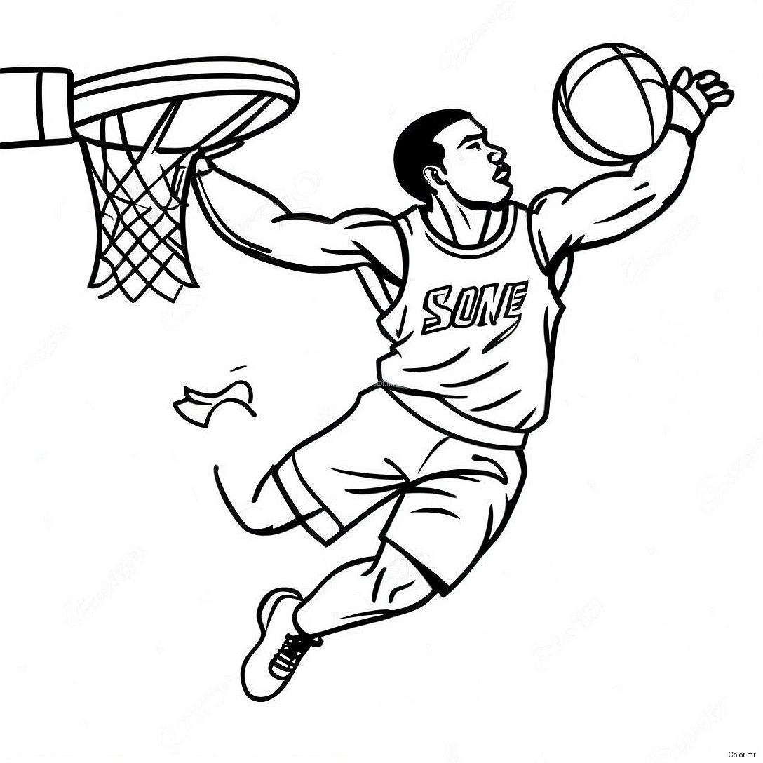 Basketball Player Dunking Coloring Page 39428 32745
