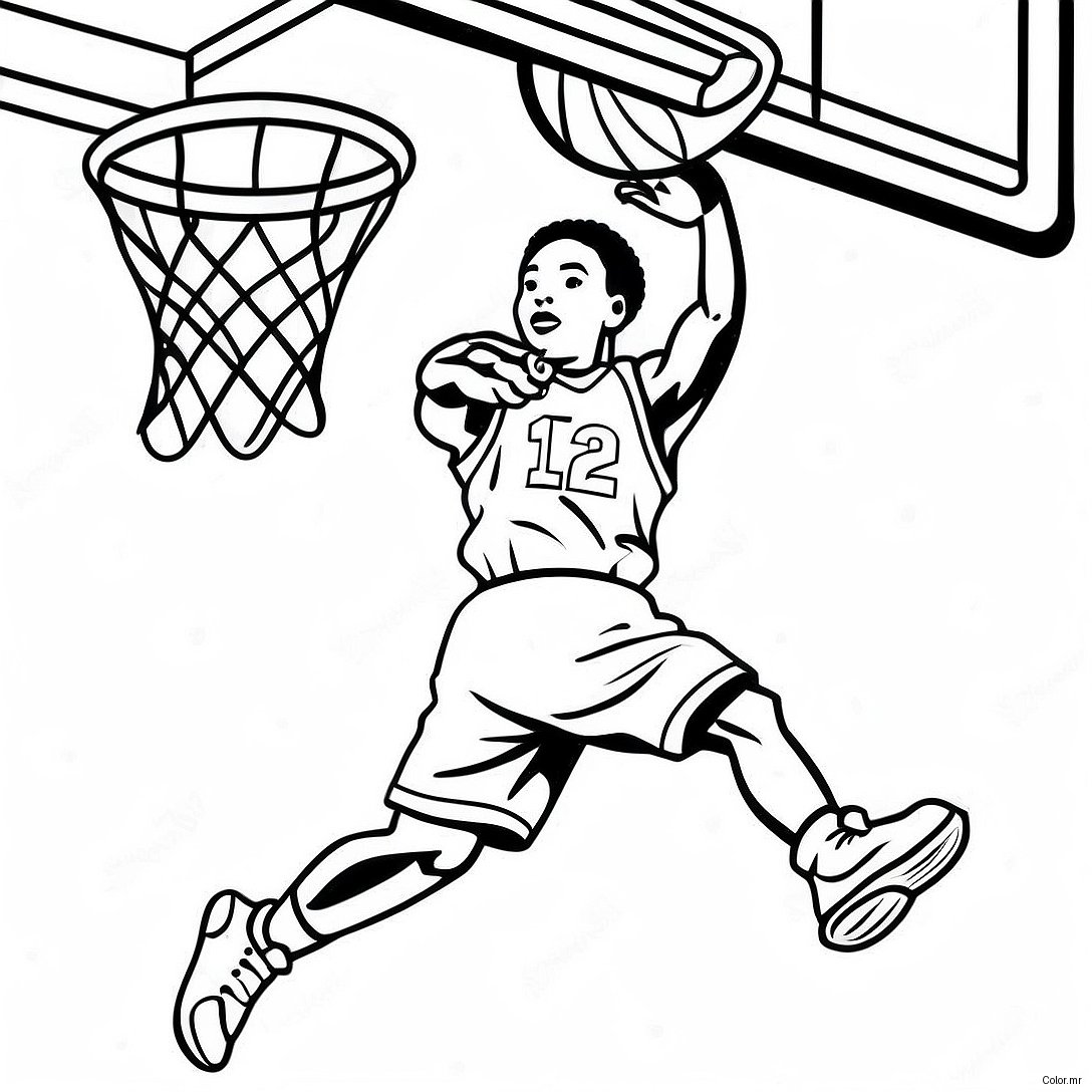 Basketball Player Dunking Coloring Page 39428 32748