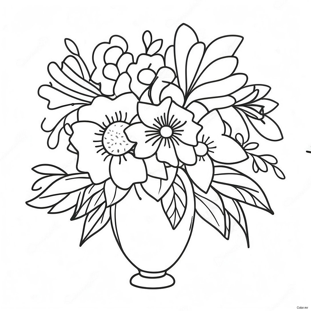 Beautiful Flower Arrangement For Mother S Day Coloring Page 16873 14209