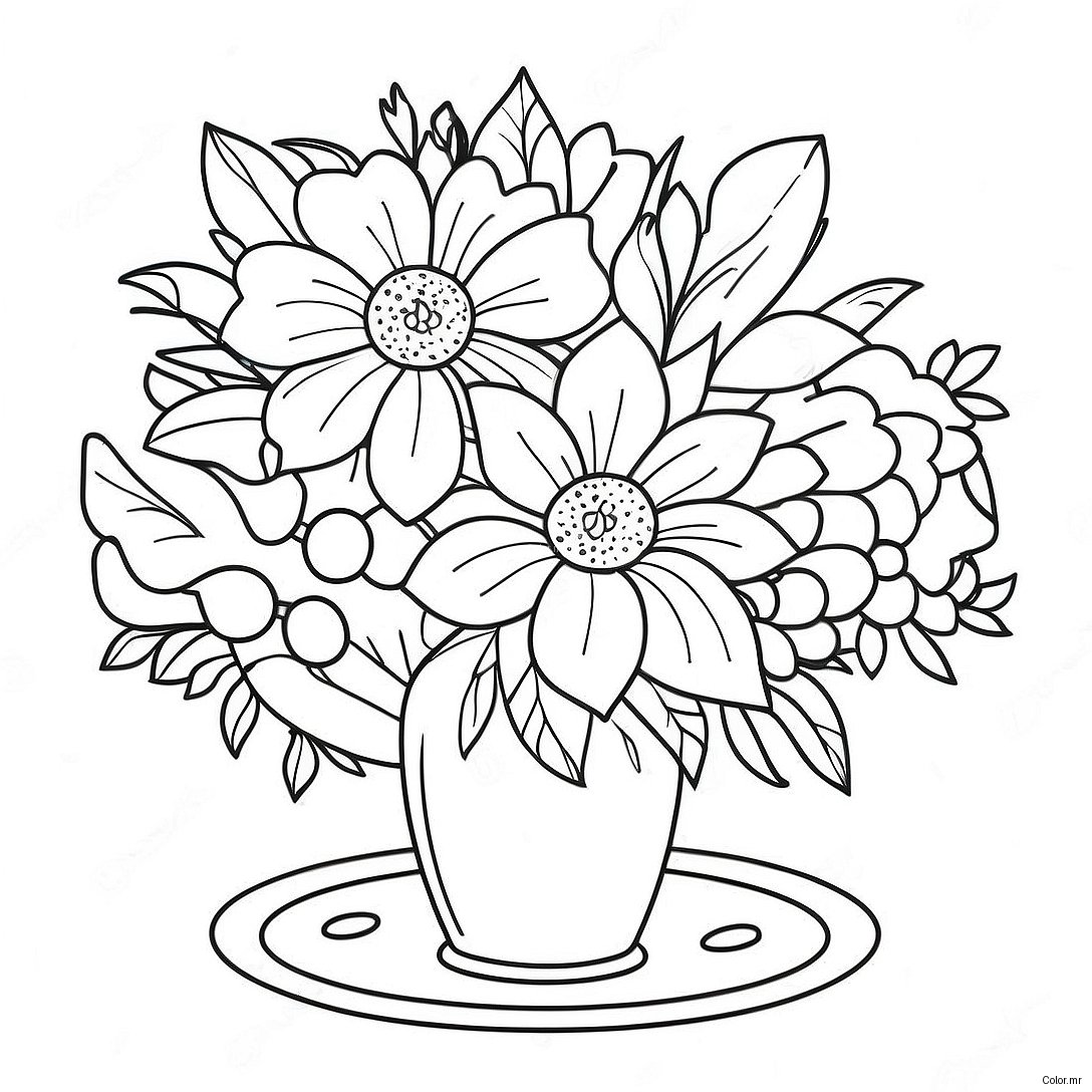 Beautiful Flower Arrangement For Mother S Day Coloring Page 16873 14210