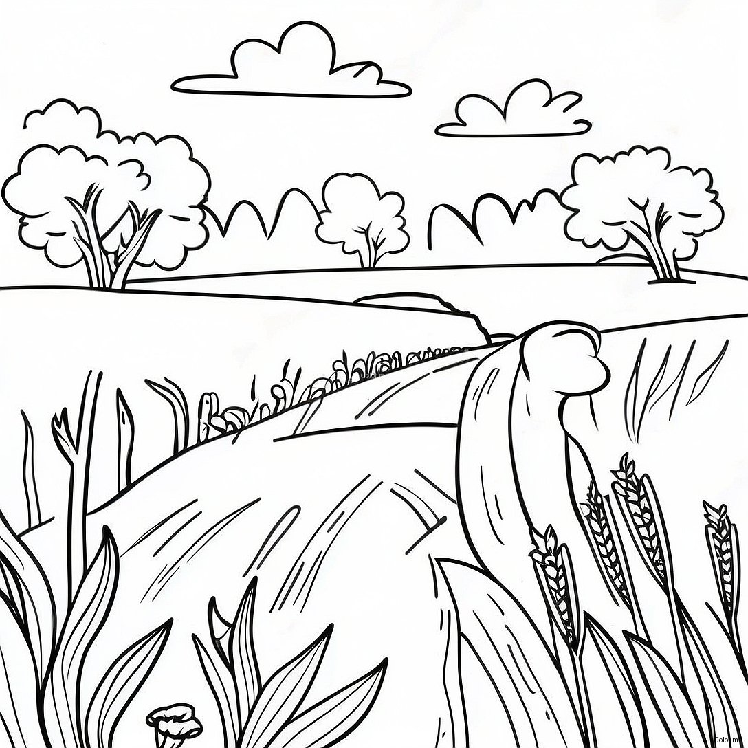 Beautiful Kentucky Bluegrass Landscape Coloring Page 28366 25718