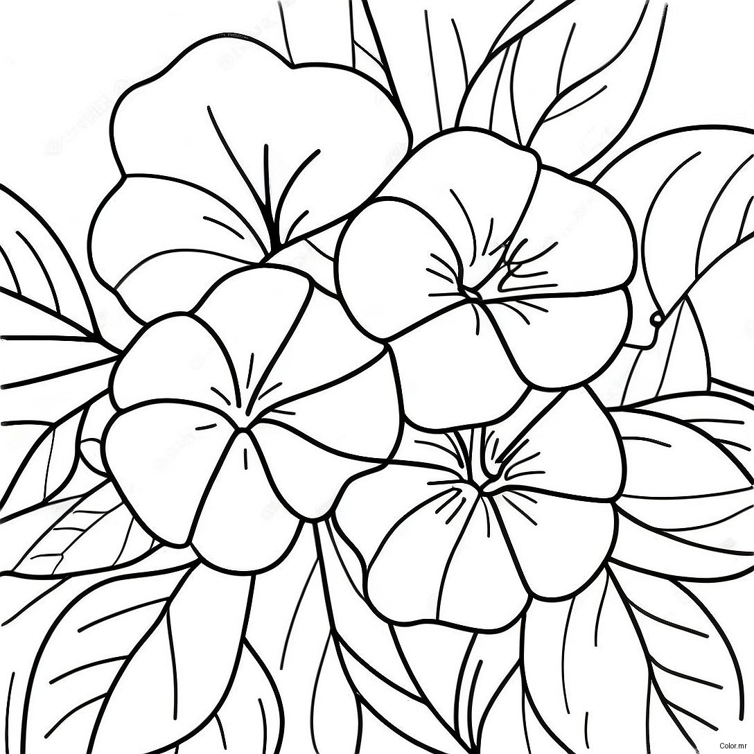Beautiful Morning Glory Vine Coloring Page 67893 56006