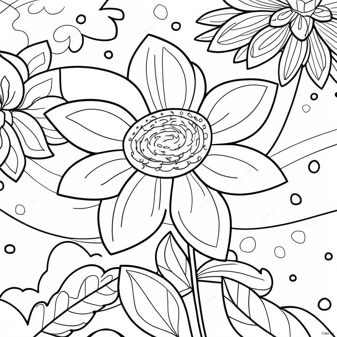 Beautiful Nebraska State Flower In Bloom Coloring Page 43393 36109
