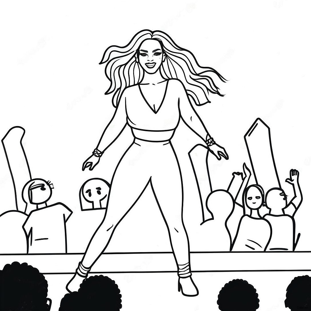 Beyonce Performing On Stage Coloring Page 13108 10892