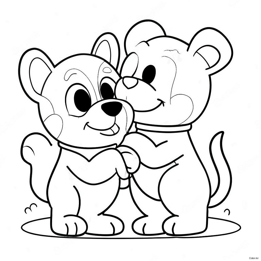 Bluey And Bingo Valentine Adventure Coloring Page 5193 4165