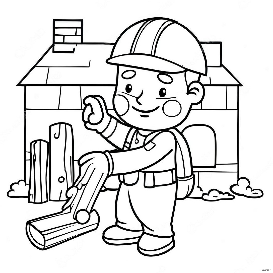 Bob The Builder Building A House Coloring Page 15420 13068