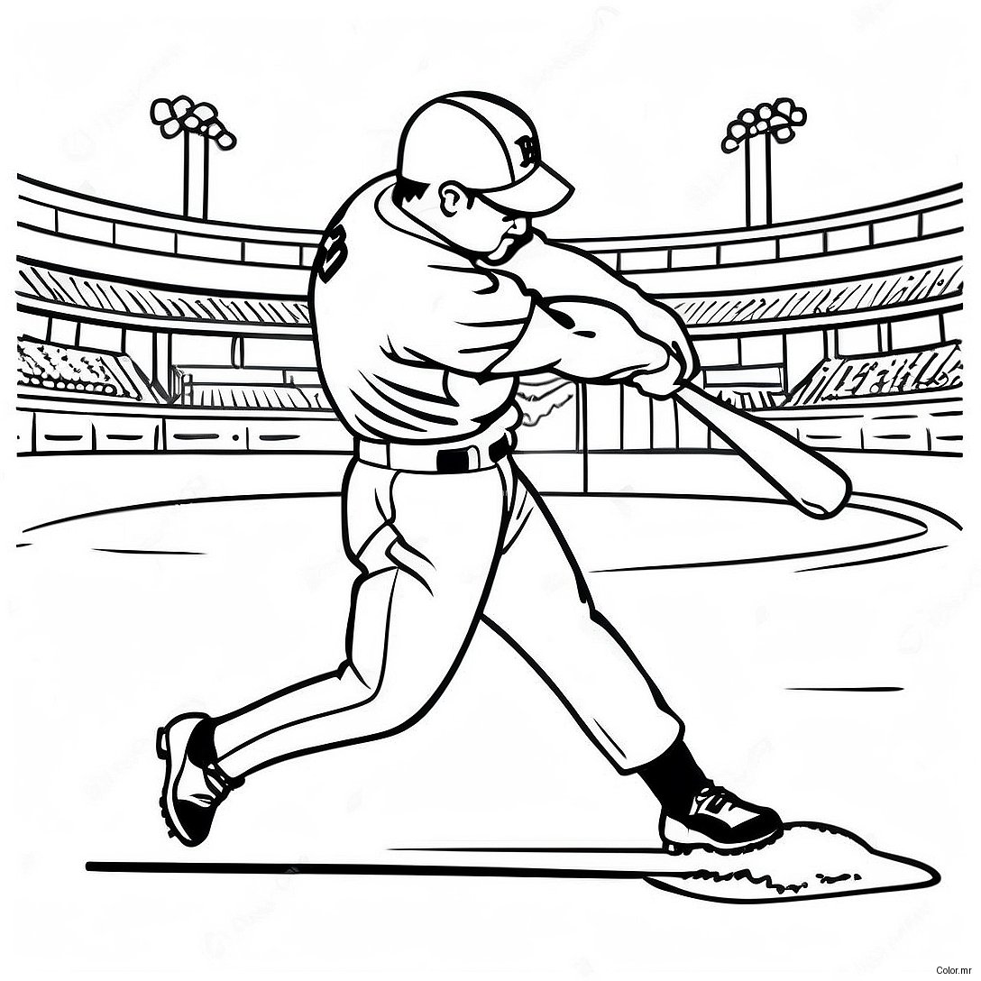 Boston Red Sox Player Swinging Bat Coloring Page 15120 12505