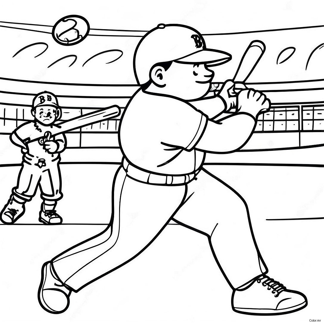 Boston Red Sox Player Swinging Bat Coloring Page 15120 12506