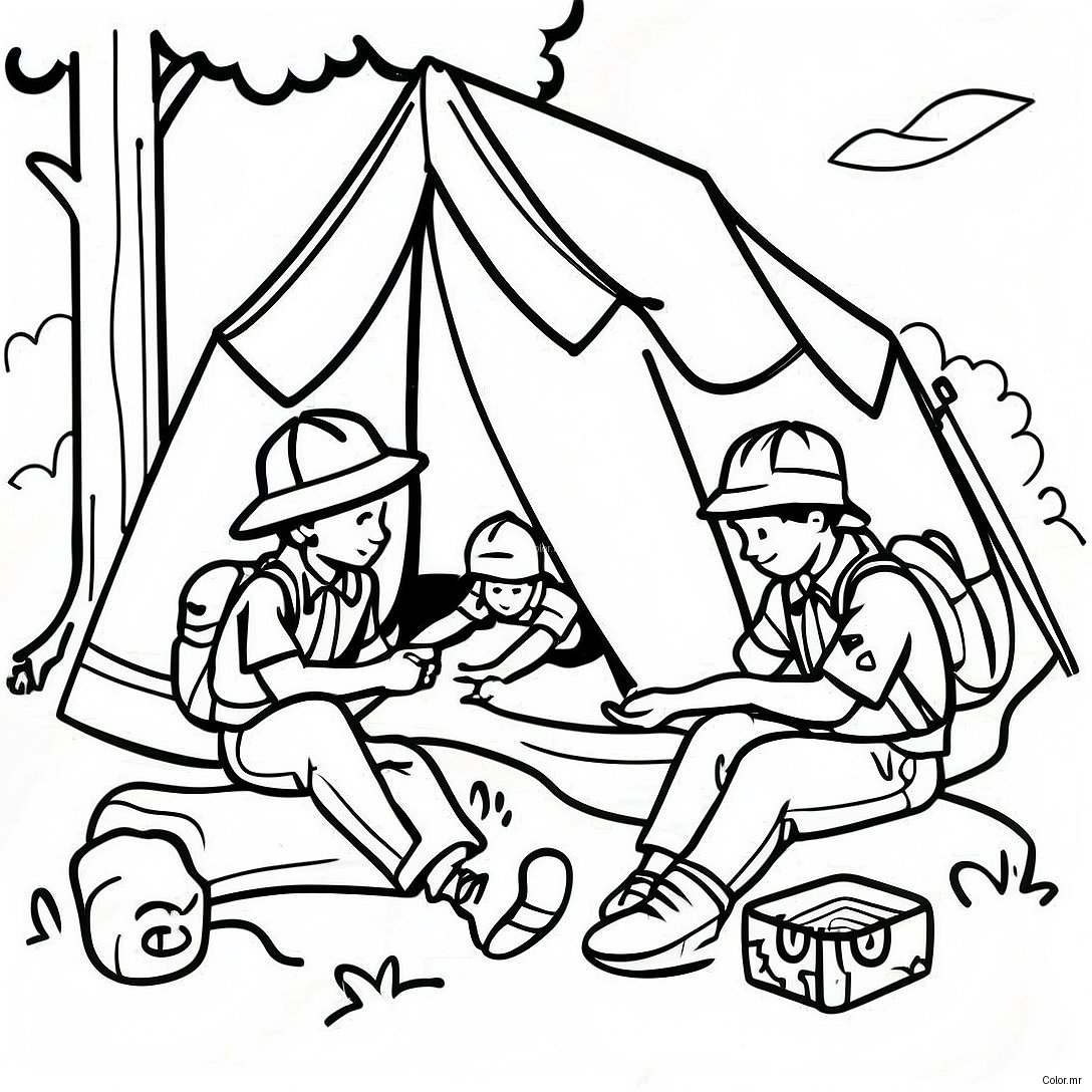 Boy Scouts Camping Adventure Coloring Page 40759 33761