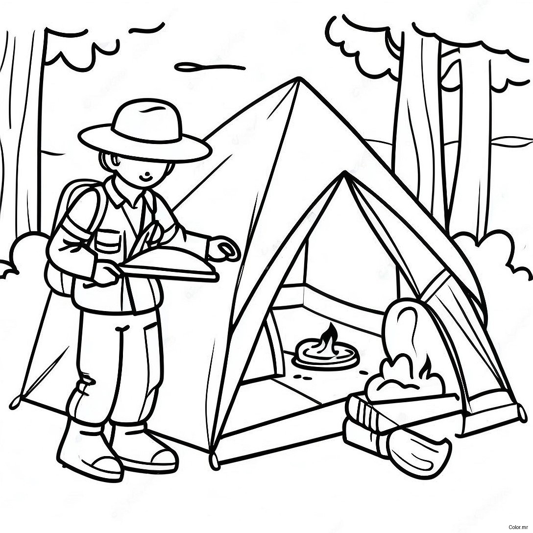 Boy Scouts Camping Adventure Coloring Page 40759 33762