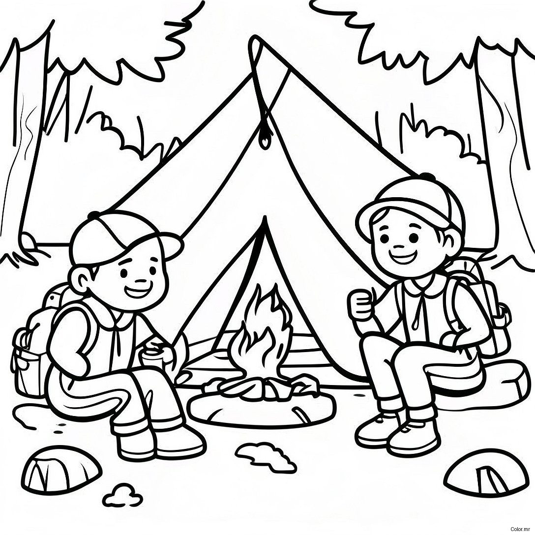 Boy Scouts Camping Adventure Coloring Page 40759 33764