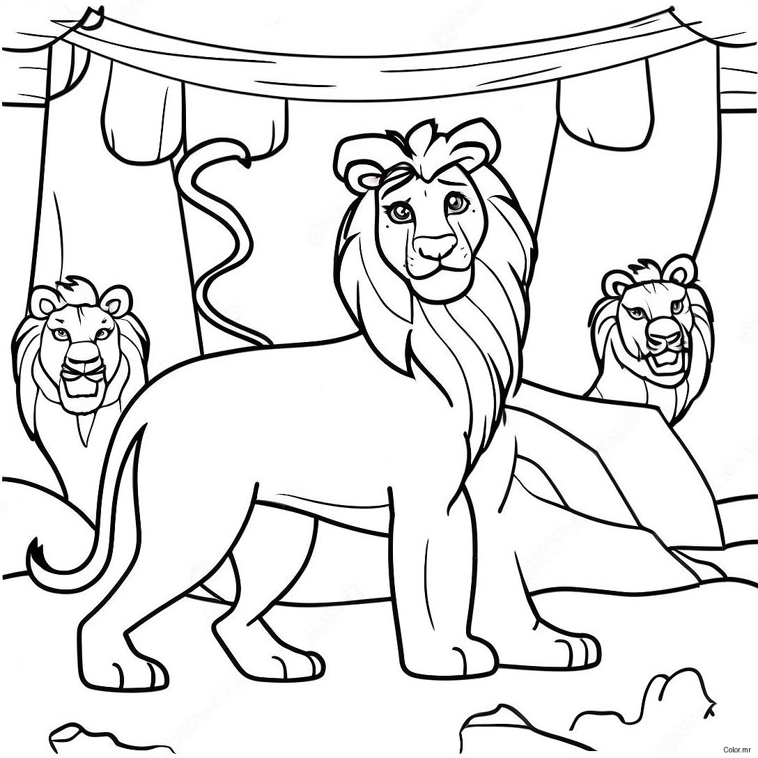 Brave Daniel In The Lions Den Coloring Page 38497 32009