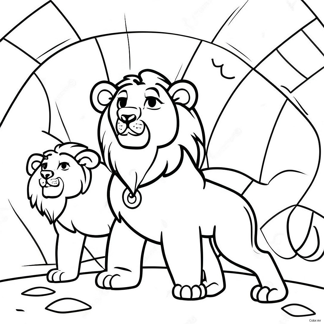 Brave Daniel In The Lions Den Coloring Page 38497 32011