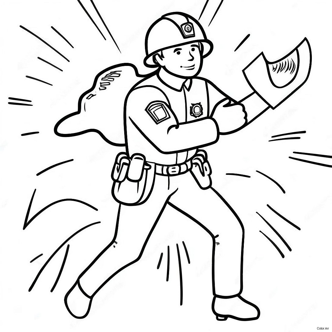 Brave First Responder In Action Coloring Page 34393 28653