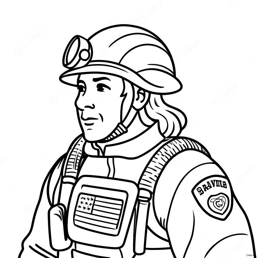 Brave First Responder In Action Coloring Page 34393 28654