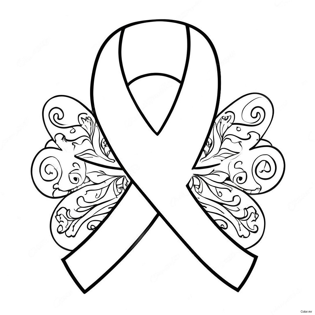 Breast Cancer Awareness Ribbon Coloring Page 8325 6749
