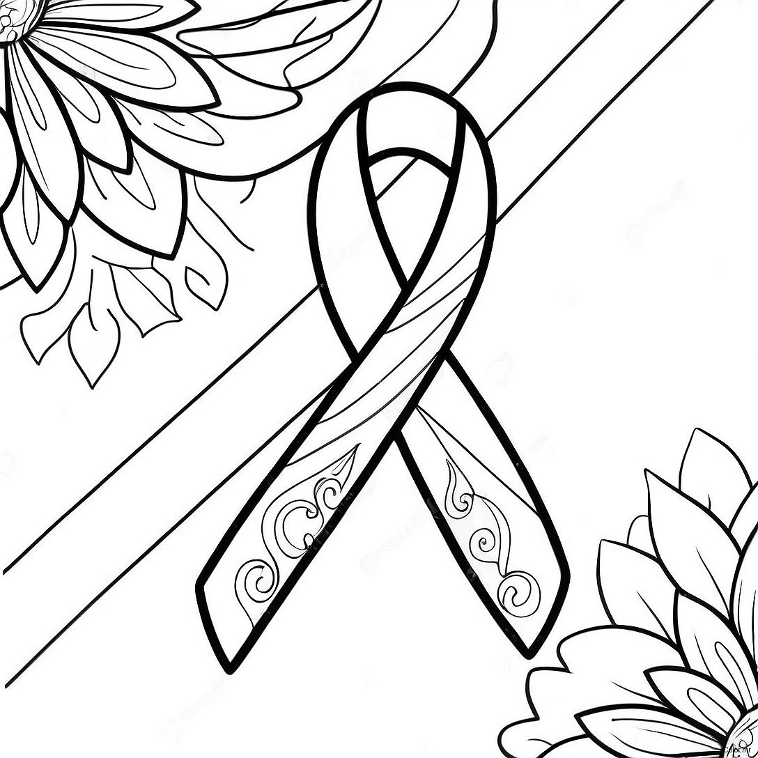 Breast Cancer Awareness Ribbon Coloring Page 8325 6830