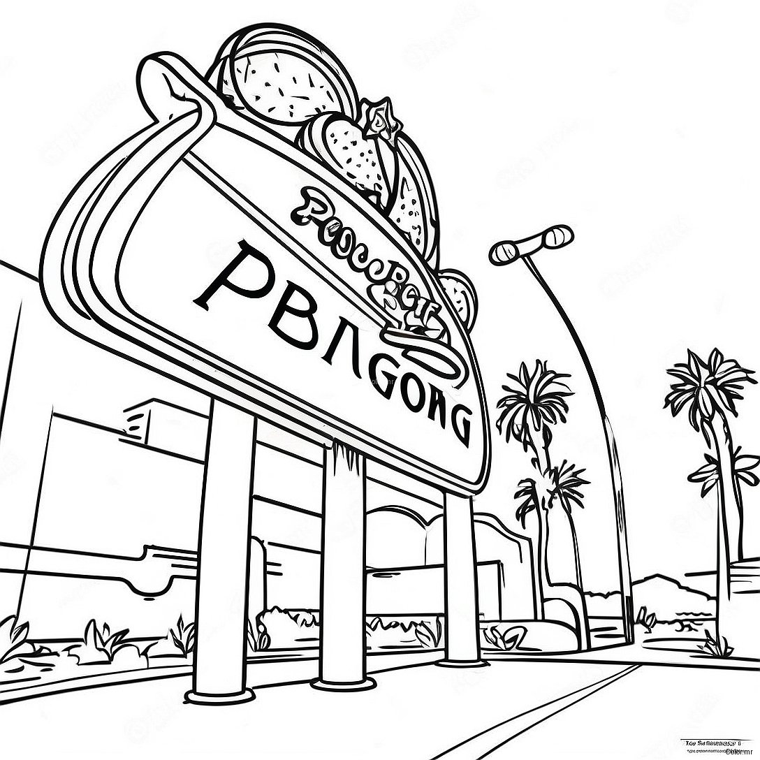 Bright Neon Lights Las Vegas Coloring Page 56242 46775