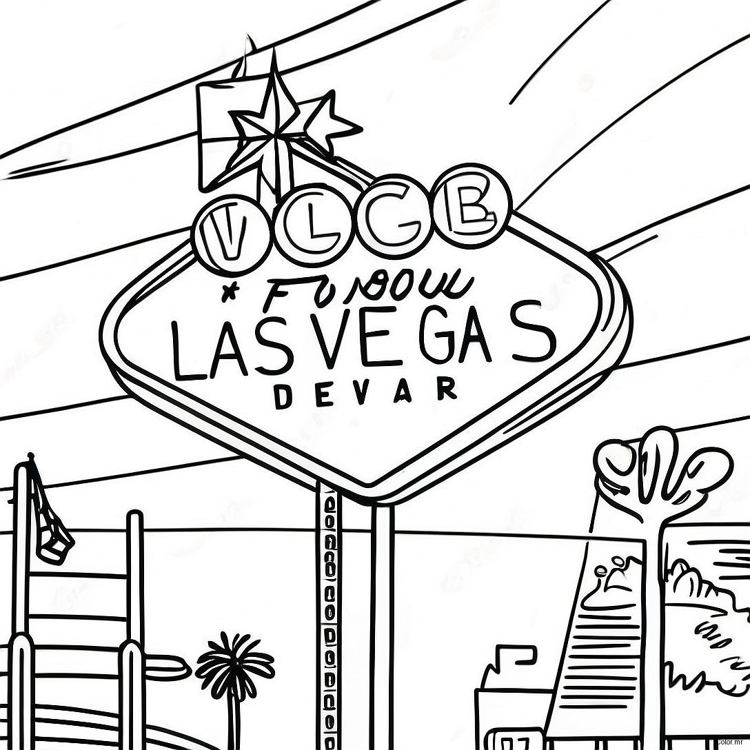 Bright Neon Lights Las Vegas Coloring Page 56242 46776