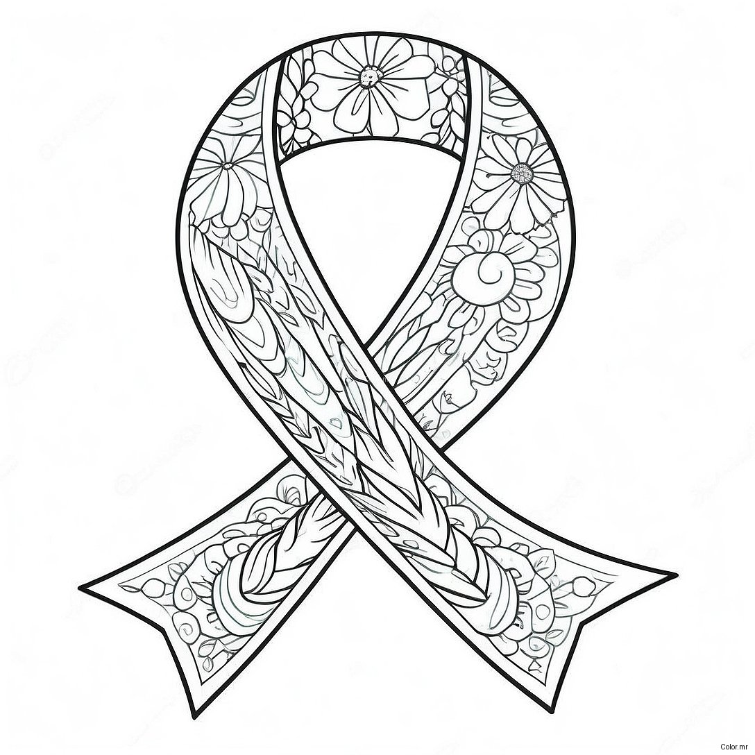 Cancer Awareness Ribbon Coloring Page 12837 10669