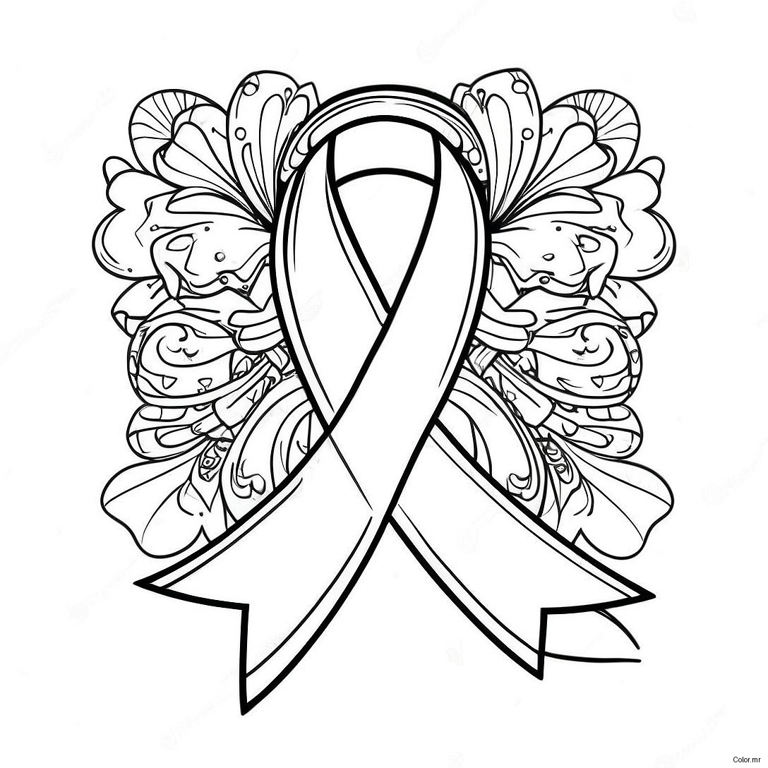 Cancer Awareness Ribbon Coloring Page 12837 10670