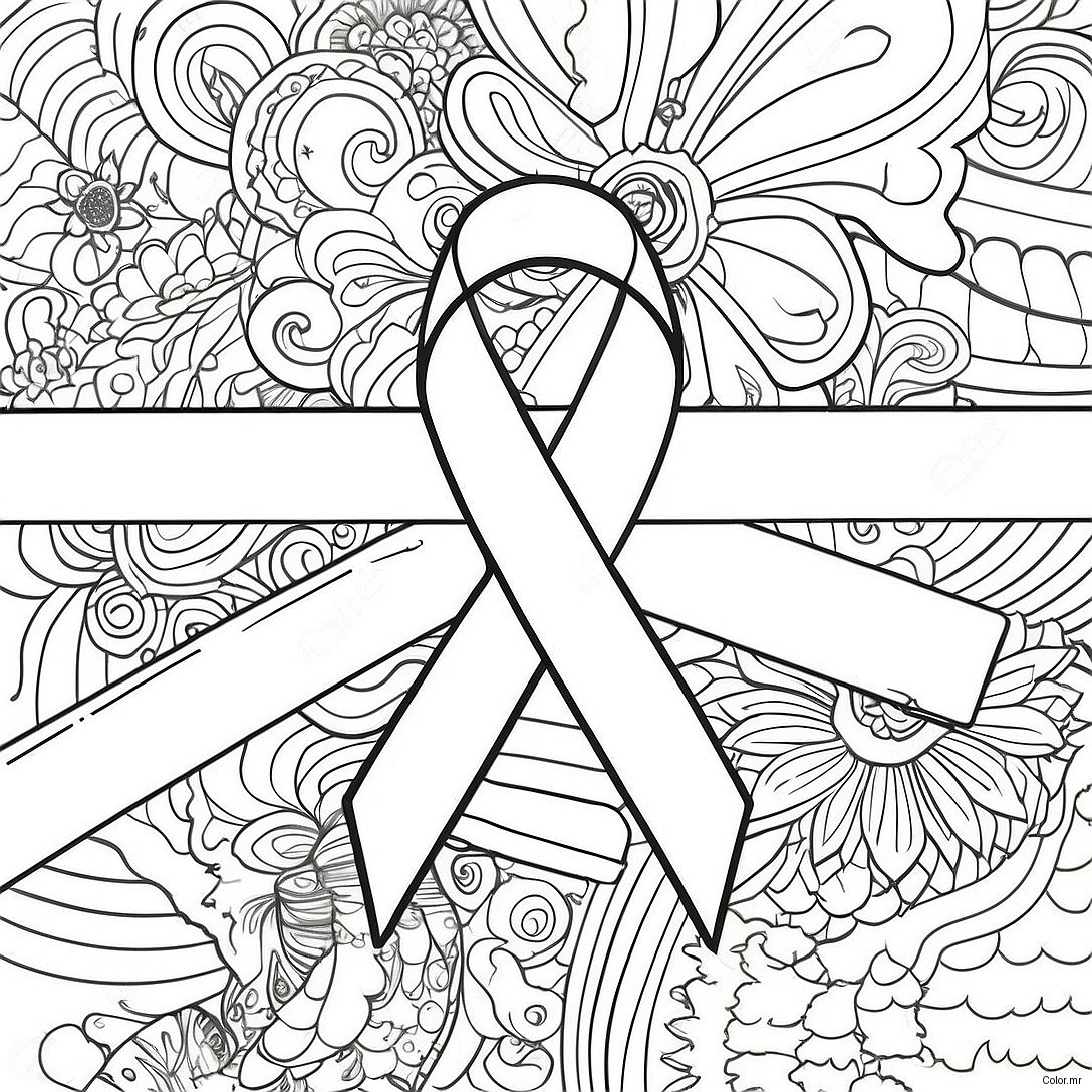 Cancer Awareness Ribbon Coloring Page 12837 10671