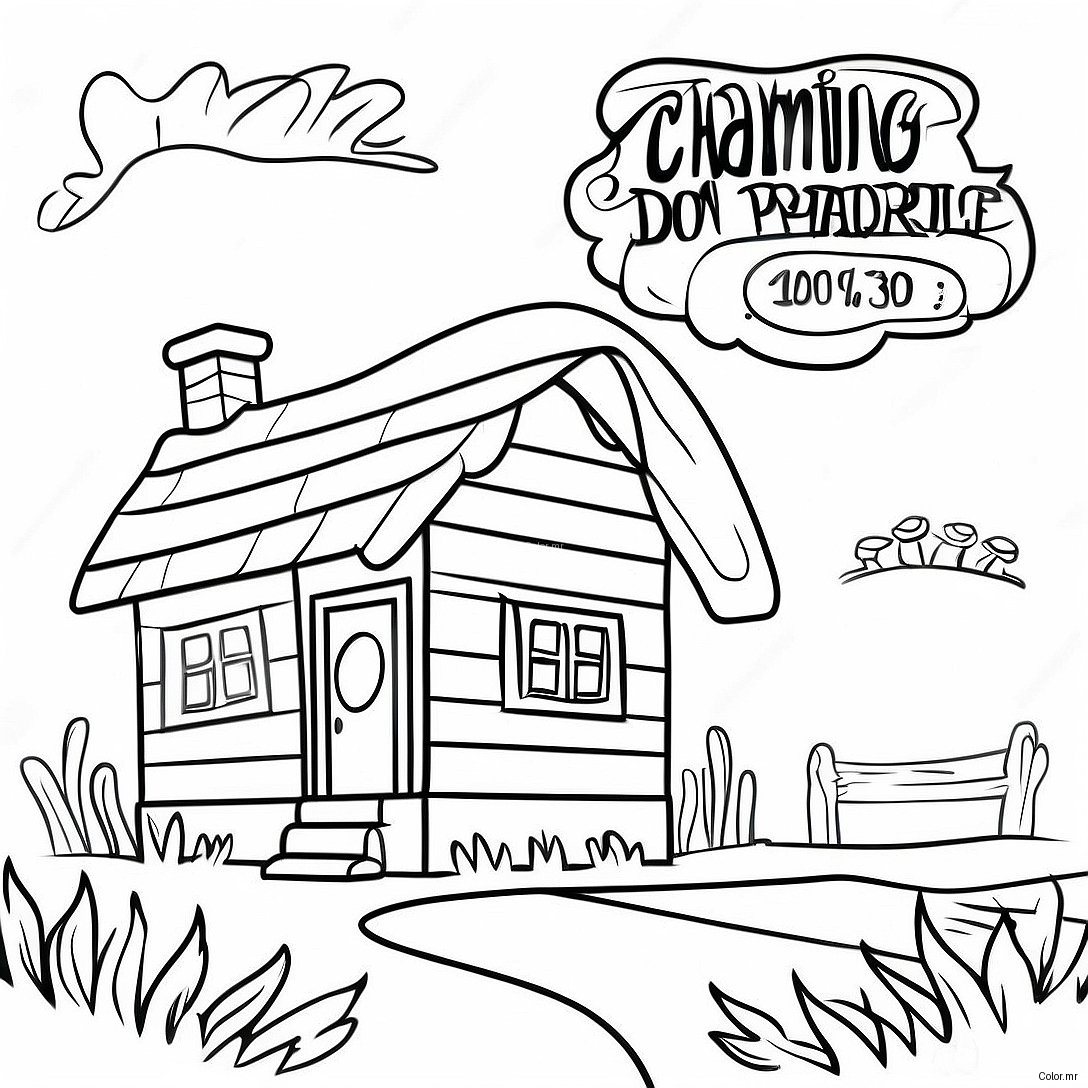 Charming Little House On The Prairie Scene Coloring Page 9527 7776