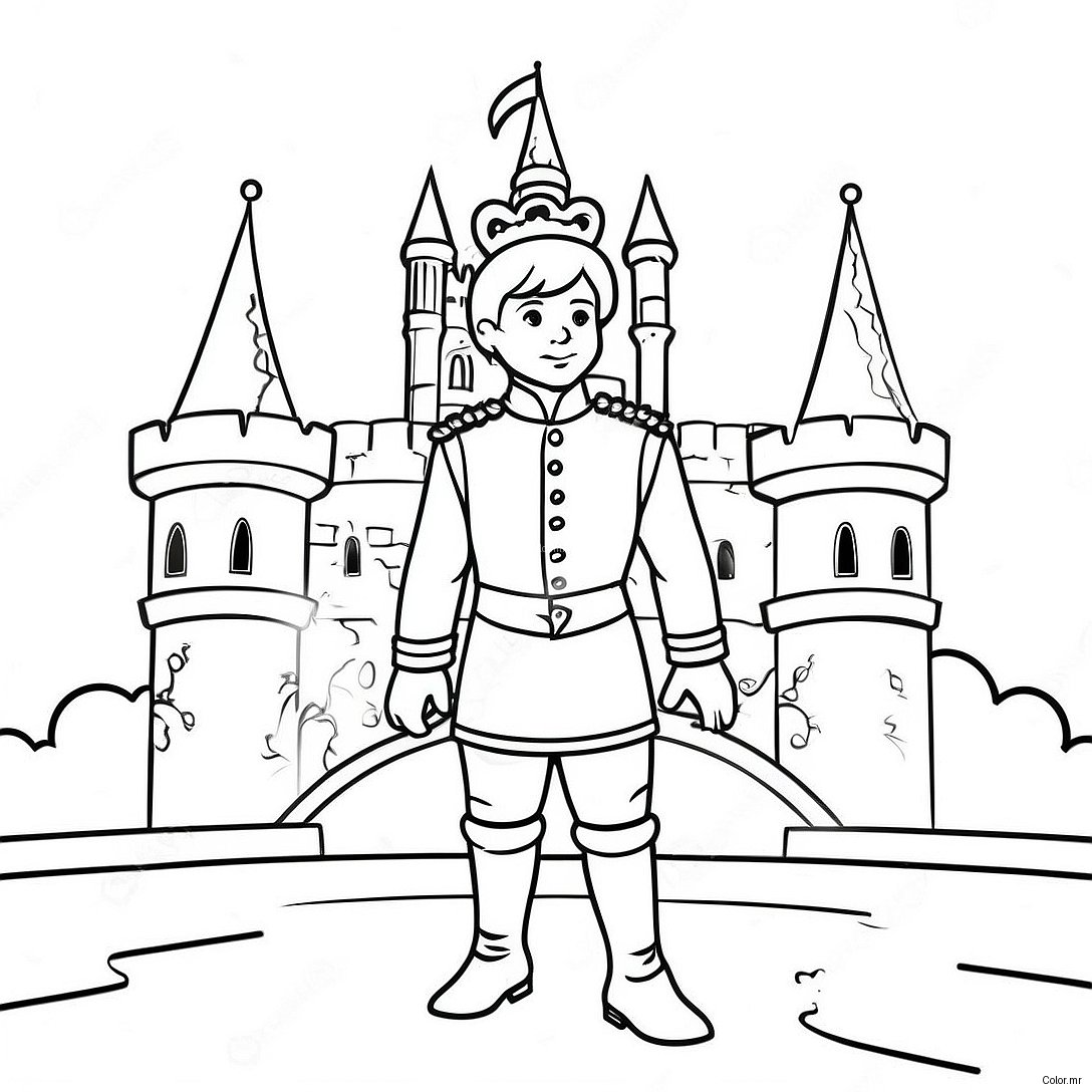 Charming Prince In A Royal Castle Coloring Page 19799 18491