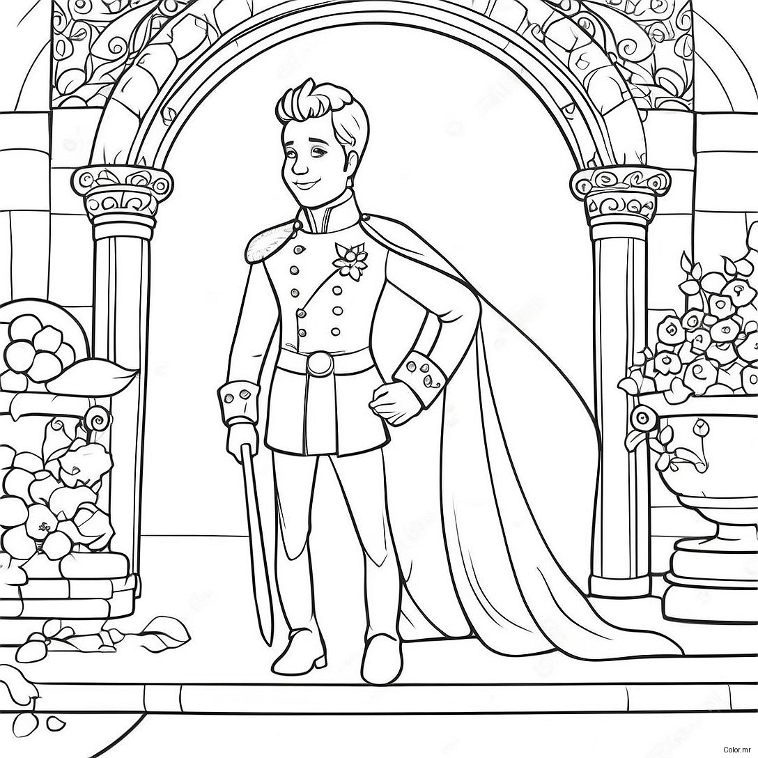 Charming Prince In A Royal Castle Coloring Page 19799 18492
