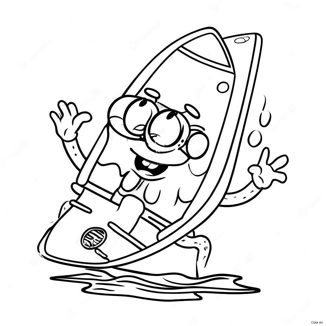 Chill Spongebob With A Surfboard Coloring Page 31489 28188