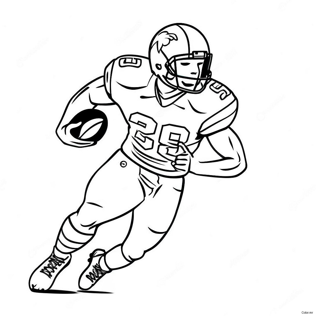 Christian Mccaffrey Running With The Ball Coloring Page 22364 20638