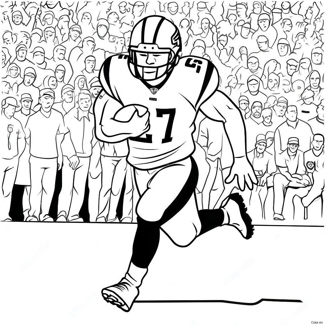 Christian Mccaffrey Running With The Ball Coloring Page 22364 20639